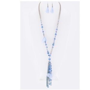 Mix Beads & Lace Long Necklace Set